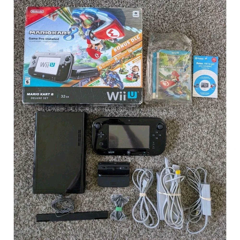 Nintendo Wii U Mario Kart 8 Deluxe 32GB Handheld System - Black With Box